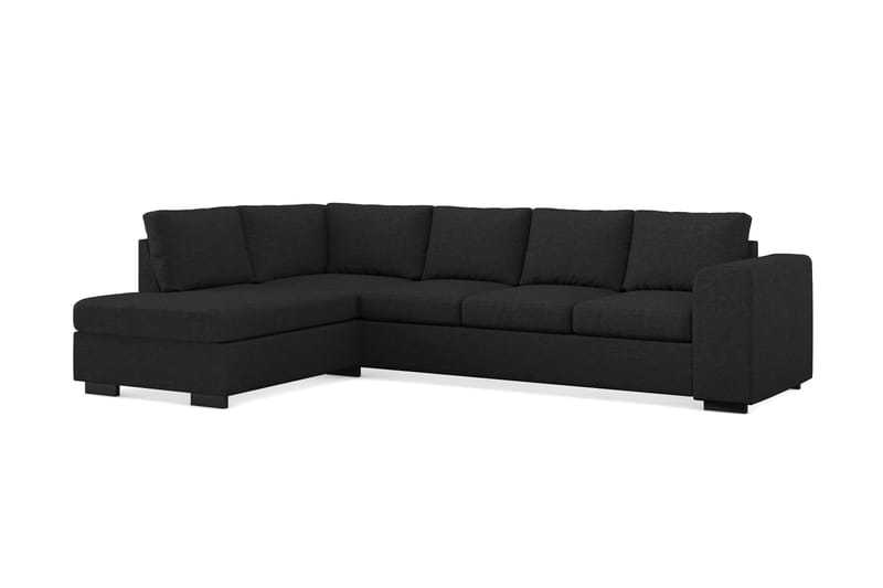 Link 4-sits Vänstervänd L-formad Schäslongsoffa i Tyg - Svart - Möbler - Soffa - Divansoffa & schäslongsoffa - 4 sits soffa med divan