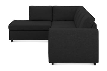 Link 4-sits Vänstervänd L-formad Schäslongsoffa i Tyg - Svart - Möbler - Soffa - Divansoffa & schäslongsoffa - 4 sits soffa med divan