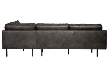 Lissbon 3-sits Höger L-formad Hörnsoffa i Konstläder - Antracit - Möbler - Soffa - Divansoffa & schäslongsoffa - 3 sits soffa med divan