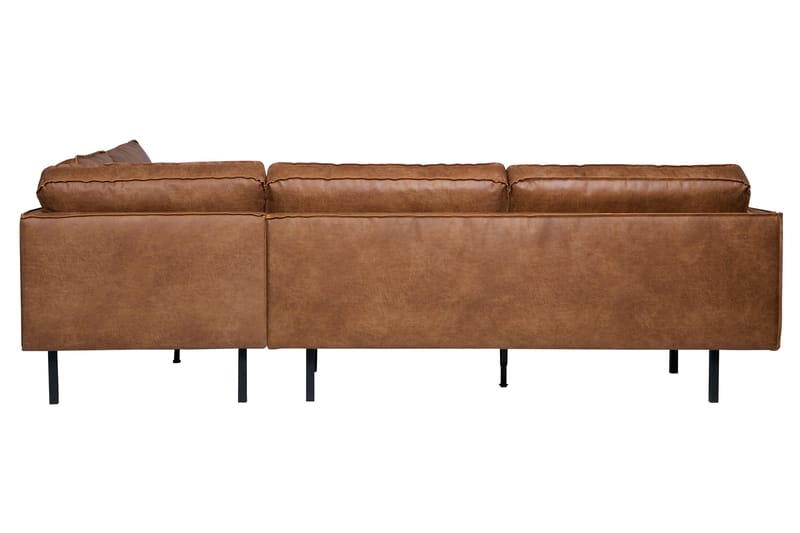Lissbon 3-sits Höger L-formad Hörnsoffa med Divan 266 cm i Läder - Cognac - Möbler - Soffa - Divansoffa & schäslongsoffa - 3 sits soffa med divan