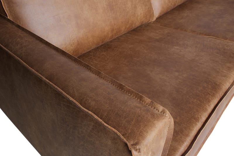 Lissbon 3-sits Höger L-formad Hörnsoffa med Divan 266 cm i Läder - Cognac - Möbler - Soffa - Divansoffa & schäslongsoffa - 3 sits soffa med divan