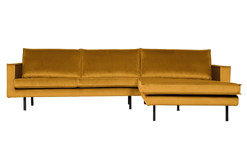 Lissbon 3-sits Högervänd L-formad Divansoffa 300 cm i Sammet, Gul