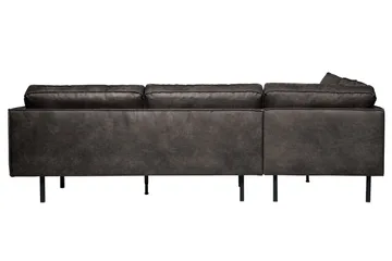 Lissbon 3-sits Vänster L-formad Hörnsoffa 266 cm i Läder - Mörkgrå - Möbler - Soffa - Divansoffa & schäslongsoffa - 3 sits soffa med divan