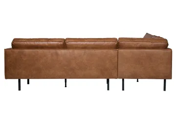 Lissbon 3-sits Vänster L-formad Hörnsoffa med Divan i Skinn - Cognac - Möbler - Soffa - Divansoffa & schäslongsoffa - 3 sits soffa med divan