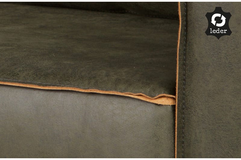 Lissbon 4-sits Höger L-formad Hörnsoffa 266 cm i Läder - Grön - Möbler - Soffa - Divansoffa & schäslongsoffa - 4 sits soffa med divan