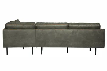 Lissbon 4-sits Höger L-formad Hörnsoffa 266 cm i Läder - Grön - Möbler - Soffa - Divansoffa & schäslongsoffa - 4 sits soffa med divan