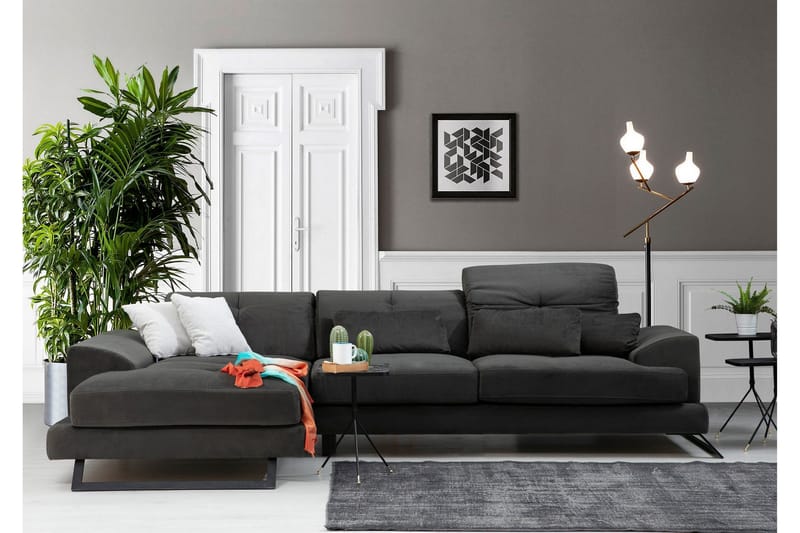 Longa Hörnsoffa med Divan Vänster - Svart - Möbler - Soffa - Divansoffa & schäslongsoffa