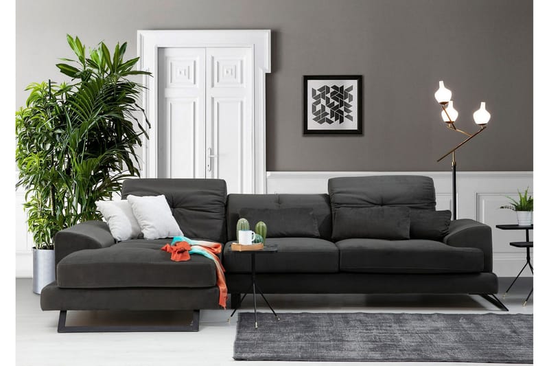 Longa Hörnsoffa med Divan Vänster - Svart - Möbler - Soffa - Divansoffa & schäslongsoffa