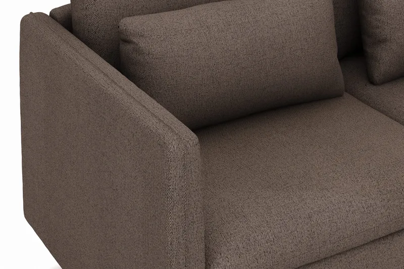 Lovis 3-sits Soffa med vändbar Divan i tyg - Brun - Möbler - Soffa - Divansoffa & schäslongsoffa - 3 sits soffa med divan