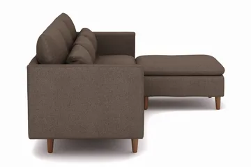 Lovis 3-sits Soffa med vändbar Divan i tyg - Brun - Möbler - Soffa - Divansoffa & schäslongsoffa - 3 sits soffa med divan