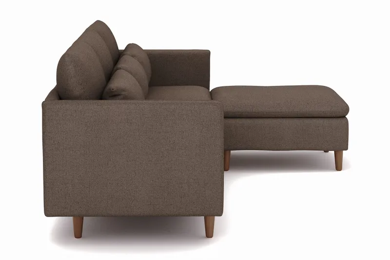 Lovis 3-sits Soffa med vändbar Divan i tyg - Brun - Möbler - Soffa - Divansoffa & schäslongsoffa - 3 sits soffa med divan