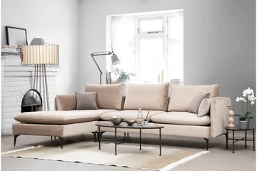 Luces Vänster L-formad Divansoffa med Schäslong 289 cm i Tyg - Beige - Möbler - Soffa - Divansoffa & schäslongsoffa