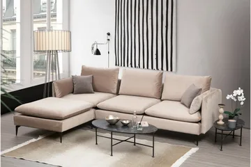 Luces Vänster L-formad Divansoffa med Schäslong 289 cm i Tyg - Beige - Möbler - Soffa - Divansoffa & schäslongsoffa