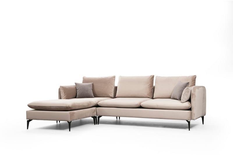 Luces Vänster L-formad Divansoffa med Schäslong 289 cm i Tyg - Beige - Möbler - Soffa - Divansoffa & schäslongsoffa