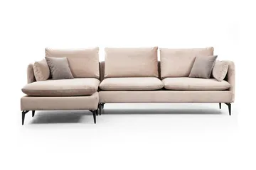 Luces Vänster L-formad Divansoffa med Schäslong 289 cm i Tyg - Beige - Möbler - Soffa - Divansoffa & schäslongsoffa