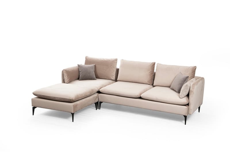 Luces Vänster L-formad Divansoffa med Schäslong 289 cm i Tyg - Beige - Möbler - Soffa - Divansoffa & schäslongsoffa