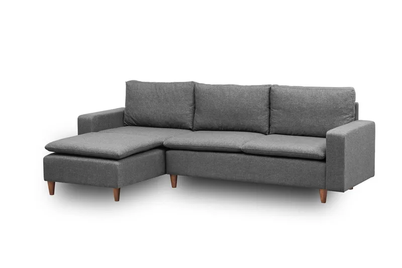 Lungo Soffa m. Divan 4-sits - Mörkgrå - Möbler - Soffa - Divansoffa & schäslongsoffa - 4 sits soffa med divan