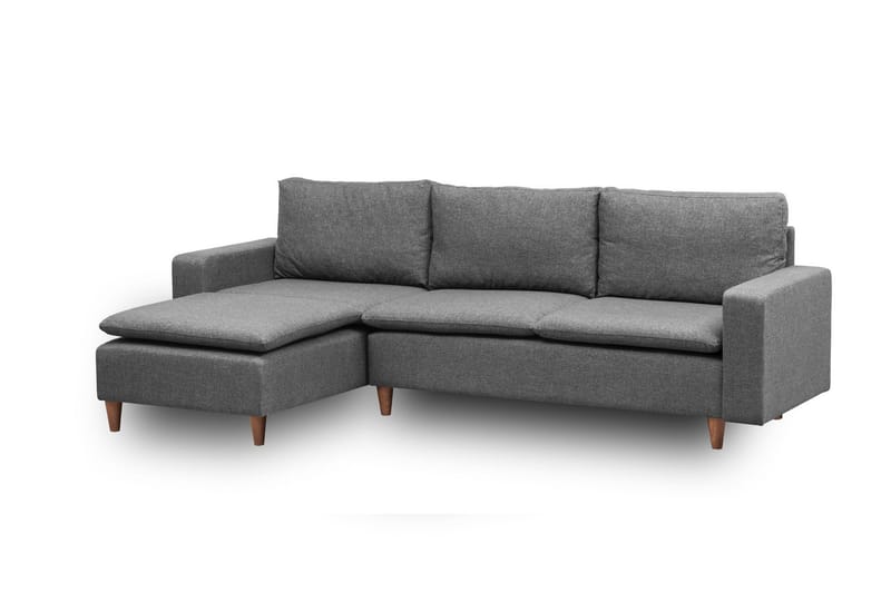 Lungo Soffa m. Divan 4-sits - Mörkgrå - Möbler - Soffa - Divansoffa & schäslongsoffa - 4 sits soffa med divan