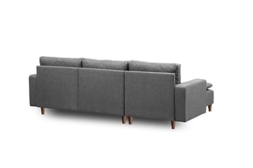 Lungo Soffa m. Divan 4-sits - Mörkgrå - Möbler - Soffa - Divansoffa & schäslongsoffa - 4 sits soffa med divan