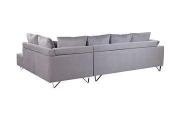 Lunnera 4-sits Hörnsoffa Vänster - Grå - Möbler - Soffa - Divansoffa & schäslongsoffa - 4 sits soffa med divan