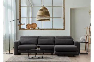 Makhan 3-sits Högervänd L-formad Divansoffa med Schäslong i Bouclé - Antracit - Möbler - Soffa - Divansoffa & schäslongsoffa - 3 sits soffa med divan