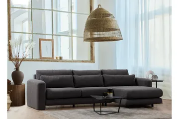 Makhan 3-sits Högervänd L-formad Divansoffa med Schäslong i Bouclé - Antracit - Möbler - Soffa - Divansoffa & schäslongsoffa - 3 sits soffa med divan