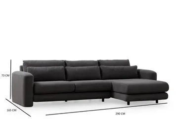Makhan 3-sits Högervänd L-formad Divansoffa med Schäslong i Bouclé - Antracit - Möbler - Soffa - Divansoffa & schäslongsoffa - 3 sits soffa med divan