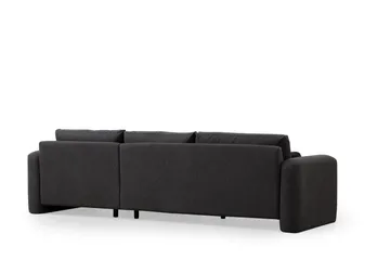 Makhan 3-sits Högervänd L-formad Divansoffa med Schäslong i Bouclé - Antracit - Möbler - Soffa - Divansoffa & schäslongsoffa - 3 sits soffa med divan