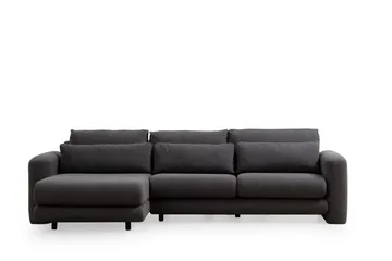 Makhan 3-sits Vänster L-formad Divansoffa med Schäslong i Bouclé - Antracit - Möbler - Soffa - Divansoffa & schäslongsoffa - 3 sits soffa med divan