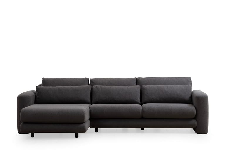 Makhan 3-sits Vänster L-formad Divansoffa med Schäslong i Bouclé, Antracit