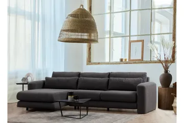 Makhan 3-sits Vänster L-formad Divansoffa med Schäslong i Bouclé - Antracit - Möbler - Soffa - Divansoffa & schäslongsoffa - 3 sits soffa med divan