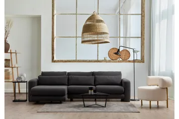 Makhan 3-sits Vänster L-formad Divansoffa med Schäslong i Bouclé - Antracit - Möbler - Soffa - Divansoffa & schäslongsoffa - 3 sits soffa med divan