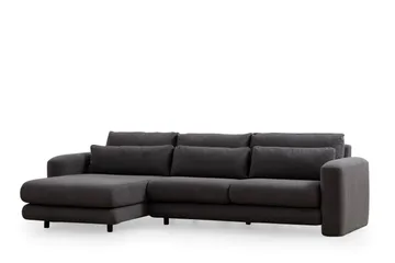 Makhan 3-sits Vänster L-formad Divansoffa med Schäslong i Bouclé - Antracit - Möbler - Soffa - Divansoffa & schäslongsoffa - 3 sits soffa med divan