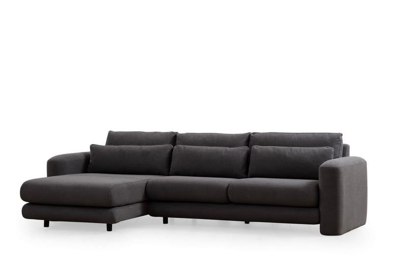 Makhan 3-sits Vänster L-formad Divansoffa med Schäslong i Bouclé - Antracit - Möbler - Soffa - Divansoffa & schäslongsoffa - 3 sits soffa med divan