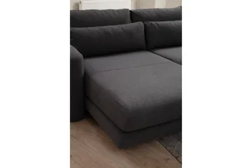 Makhan 3-sits Vänster L-formad Divansoffa med Schäslong i Bouclé - Antracit - Möbler - Soffa - Divansoffa & schäslongsoffa - 3 sits soffa med divan