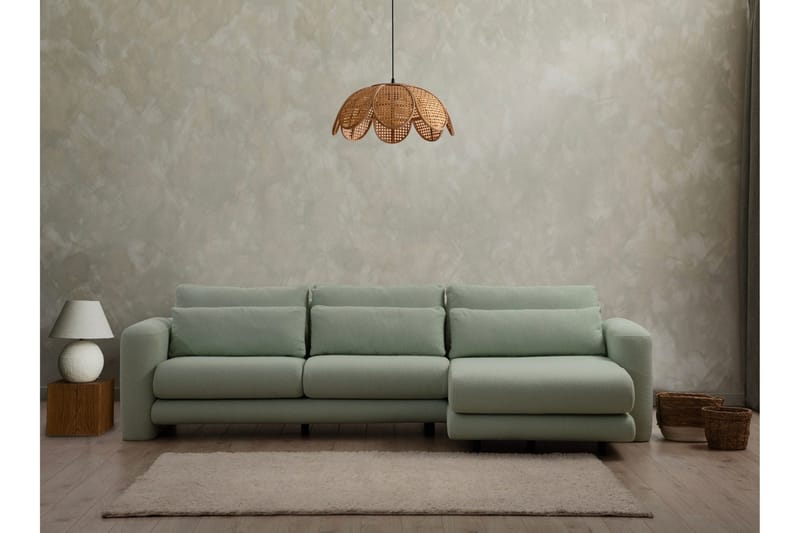 Makhan Soffa m. Divan 3-sits - Grön - Möbler - Soffa - Divansoffa & schäslongsoffa - 3 sits soffa med divan