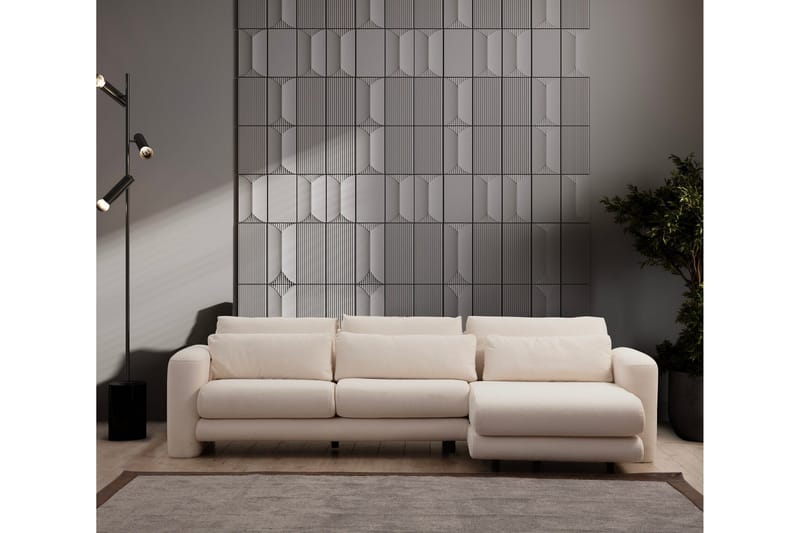 Makhan Soffa m. Divan 3-sits - Ljusbeige - Möbler - Soffa - Divansoffa & schäslongsoffa - 3 sits soffa med divan