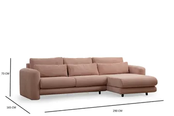 Makhan Soffa m. Divan 3-sits - Rosa - Möbler - Soffa - Divansoffa & schäslongsoffa - 3 sits soffa med divan