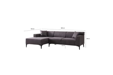 Malpani Soffa med Divan 3-sits - Antracit - Möbler - Soffa - Divansoffa & schäslongsoffa - 3 sits soffa med divan