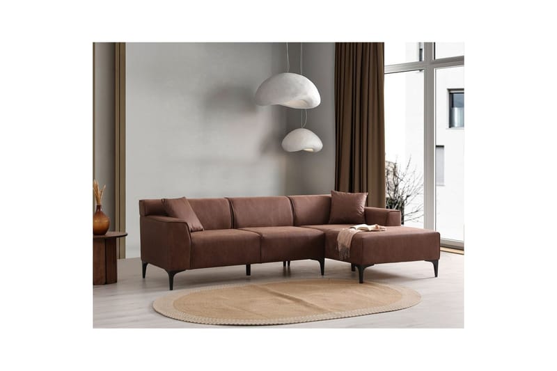Malpani Soffa med Divan 3-sits - Cognac - Möbler - Soffa - Divansoffa & schäslongsoffa - 4 sits soffa med divan