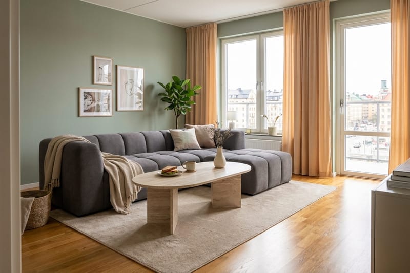 Marlow 3-sits Bubblig Divansoffa höger - Grå - Möbler - Soffa - Divansoffa & schäslongsoffa - 3 sits soffa med divan