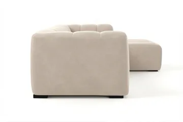 Marlow 3-sits L-formad Bubblig Divansoffa Höger med Schäslong i Tyg - Beige - Möbler - Soffa - Divansoffa & schäslongsoffa - 3 sits soffa med divan