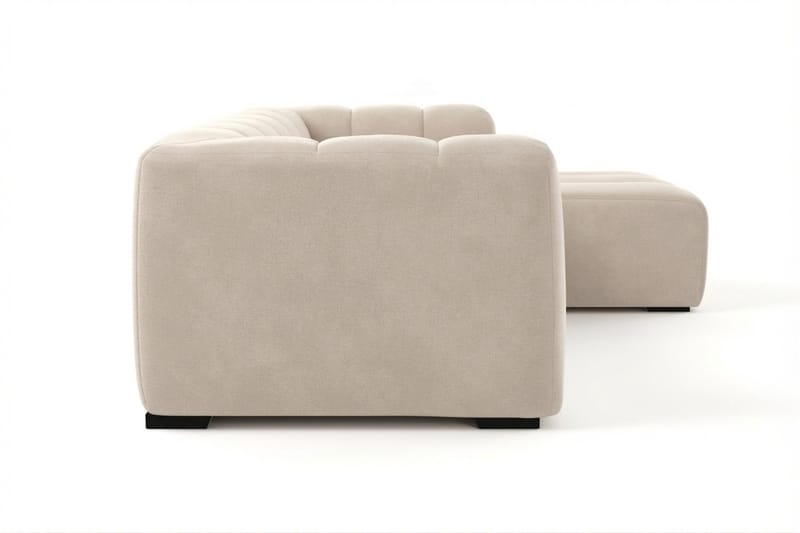 Marlow 3-sits L-formad Bubblig Divansoffa Höger med Schäslong i Tyg - Beige - Möbler - Soffa - Divansoffa & schäslongsoffa - 3 sits soffa med divan