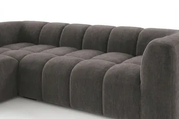 Marlow 3-sits L-formad Bubblig Divansoffa Vänster med Schäslong i Tyg - Grå - Möbler - Soffa - Divansoffa & schäslongsoffa - 3 sits soffa med divan