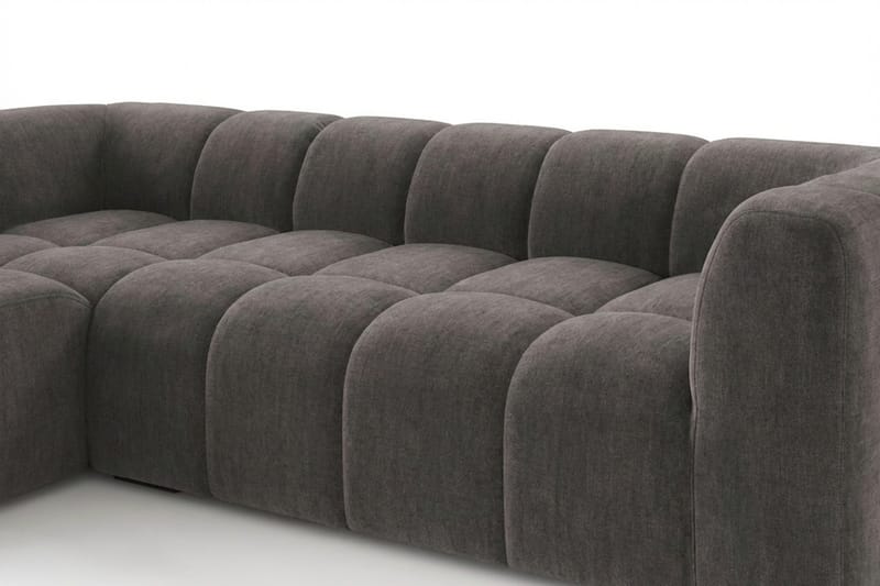 Marlow 3-sits L-formad Bubblig Divansoffa Vänster med Schäslong i Tyg - Grå - Möbler - Soffa - Divansoffa & schäslongsoffa - 3 sits soffa med divan