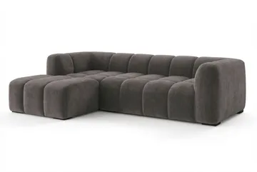 Marlow 3-sits L-formad Bubblig Divansoffa Vänster med Schäslong i Tyg - Grå - Möbler - Soffa - Divansoffa & schäslongsoffa - 3 sits soffa med divan