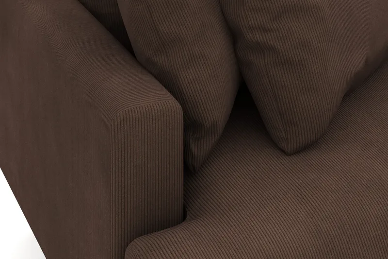 Menard 3-sits Högervänd L-formad Divansoffa i Manchester - Brun - Möbler - Soffa - Divansoffa & schäslongsoffa - 3 sits soffa med divan
