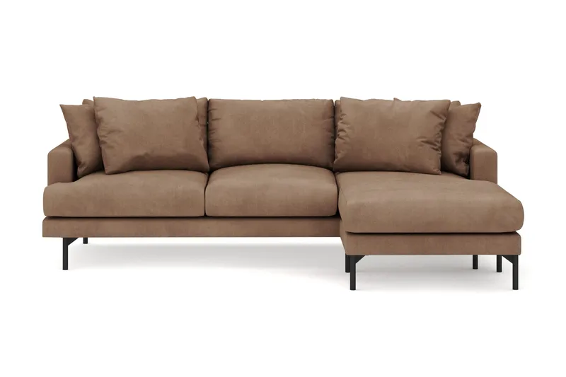 Menard 3-sits Högervänd L-formad Divansoffa i Manchester - Brun - Möbler - Soffa - Divansoffa & schäslongsoffa - 4 sits soffa med divan