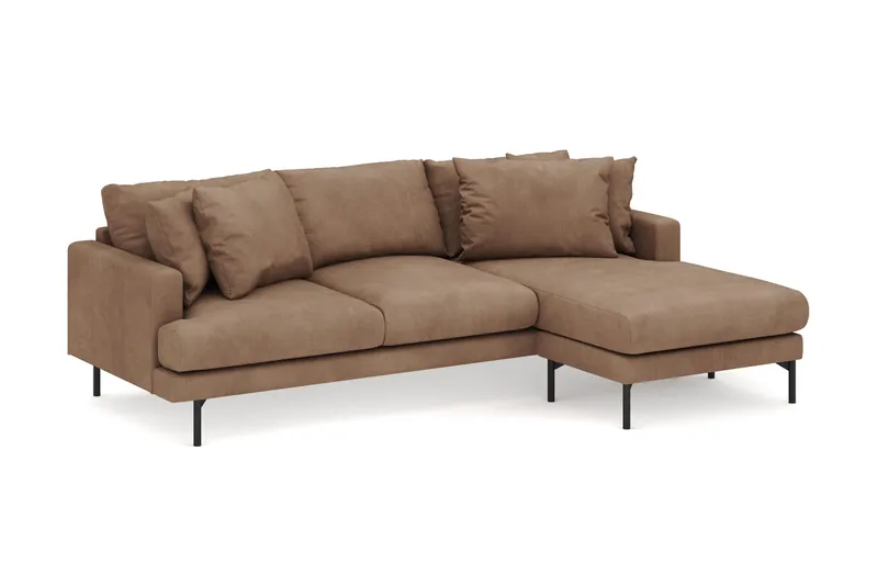 Menard 3-sits Högervänd L-formad Divansoffa i Manchester - Brun - Möbler - Soffa - Divansoffa & schäslongsoffa - 4 sits soffa med divan