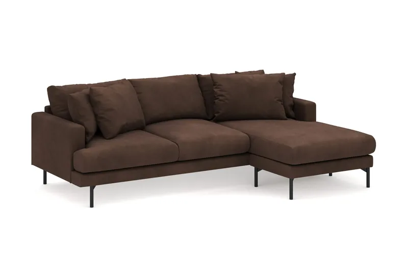 Menard 3-sits Högervänd L-formad Divansoffa i Manchester - Brun - Möbler - Soffa - Divansoffa & schäslongsoffa - 3 sits soffa med divan